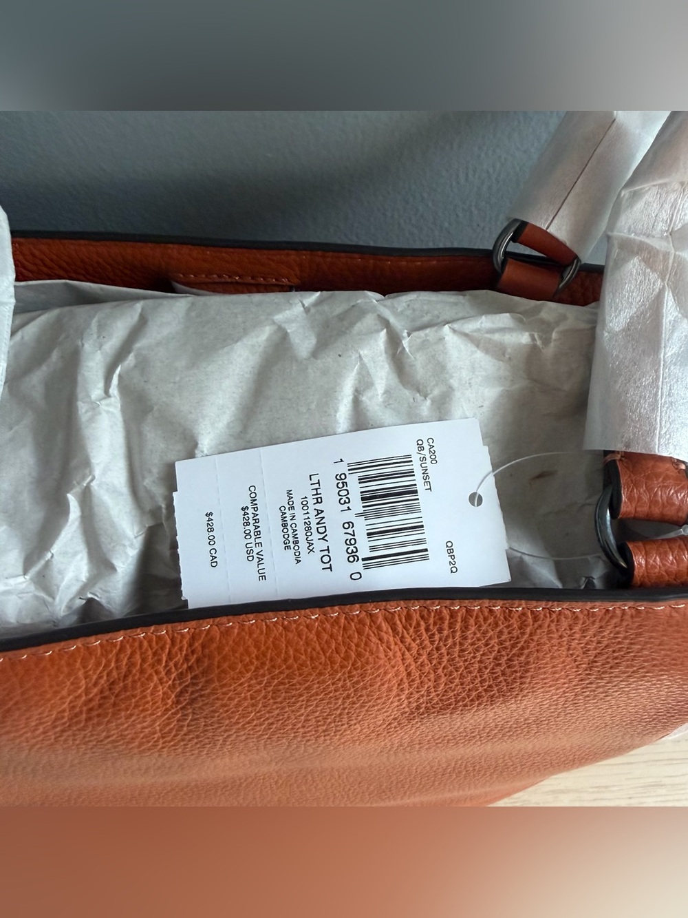Coach Andy Crossbody Horse & Carriage Pebbled Leather Sunset - Picture 3 of 6
